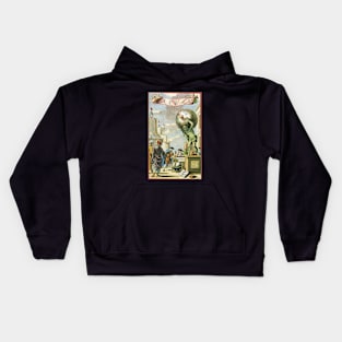 Vintage c. 1650 Atlas Frontispiece Kids Hoodie